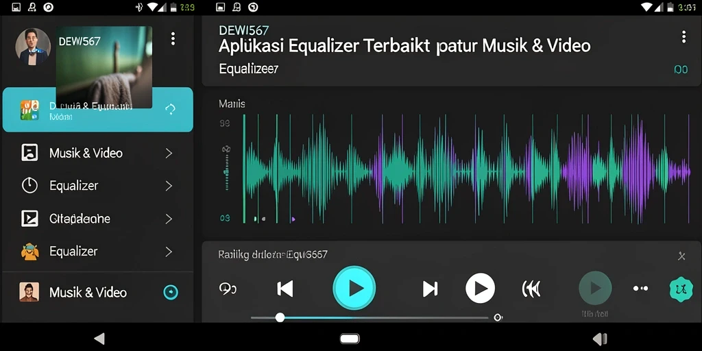 Antarmuka menarik DEWI567 dengan fitur Equalizer yang lengkap.