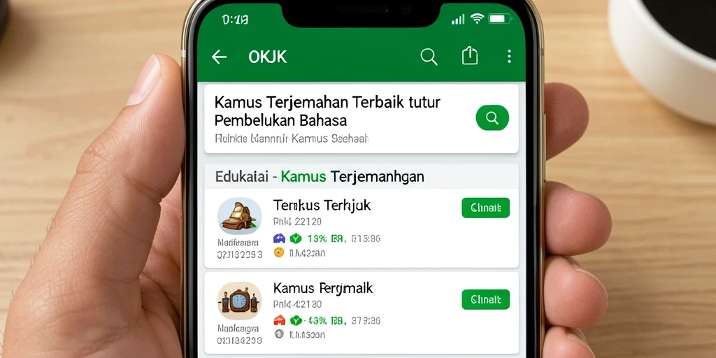 Antarmuka intuitif dari aplikasi Kamus Terjemahan OKJK.