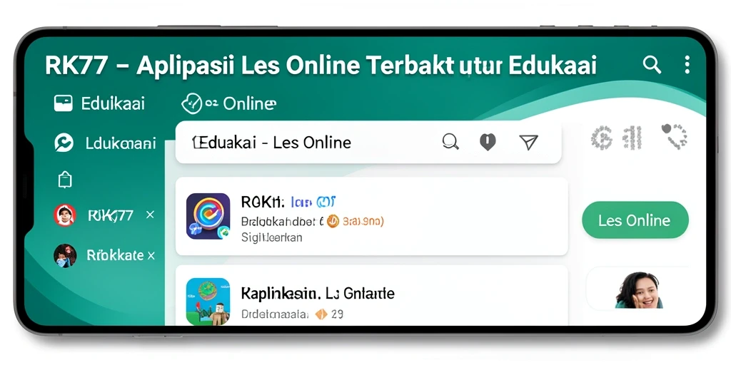 Tampilan antarmuka user-friendly RK77 untuk Les Online.