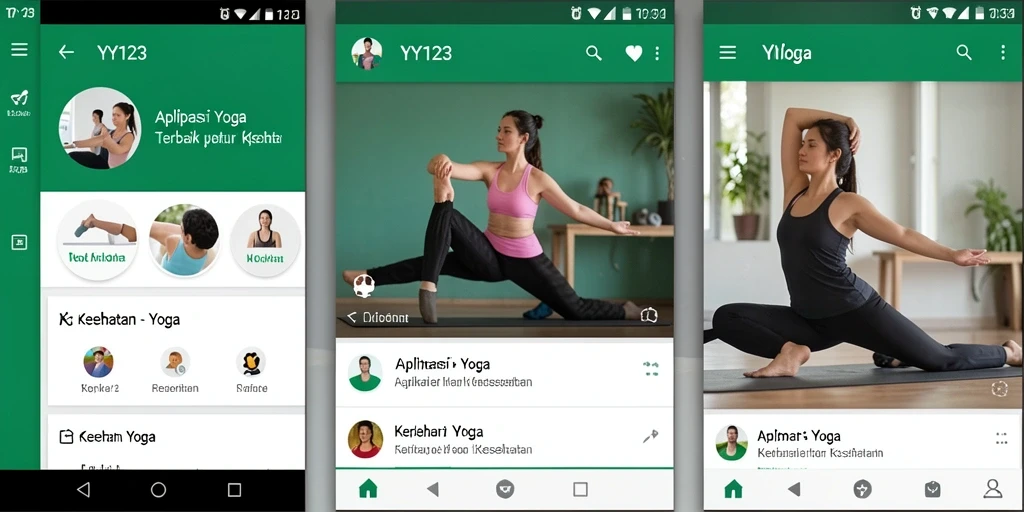 Antarmuka aplikasinya yang menarik dan fungsional untuk Yoga.